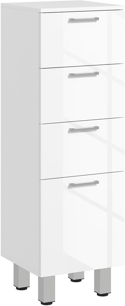 Kleankin badkamerkast - spaanplaat - 30L x 30B x 93H cm - wit