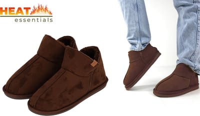 Heat Essentials - Pantoffels Heren - Bruin - 41/42 - Heren Pantoffels - Sloffen Heren - Ook als Dames Pantoffels beschikbaar