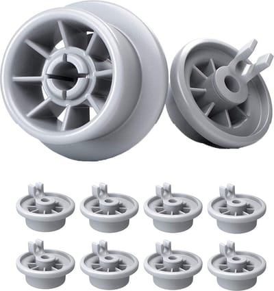 8 Stuks Vaatwasser Korf Wieltjes geschikt voor Bosch Siemens Neff 165314 - Wiel Van Onderkorf - Grijs - XSL-03
