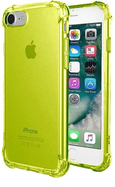 Smartphonica iPhone 6/6s transparant siliconen hoesje - Neon Geel geschikt voor iPhone 6/6s