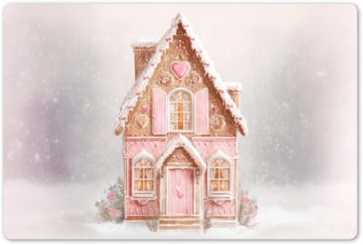 Placemats 45x30 cm - Placemat kunststof - 1 stuk - Huisje - Suiker - Pastel - Borden onderleggers - Decoratie voor op tafel - Keuken tafeldecoratie accessoires - Vinyl onderlegger - Tafelversiering