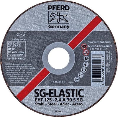 Pferd Sg Steel 61320222 Doorslijpschijf Gebogen 125 Mm 22.23 Mm 25 Stuks
