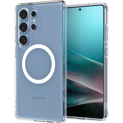 Spigen Ultra Hybrid MagFit - Hoesje Geschikt voor Samsung Galaxy S25 Ultra - Compatibel met MagSafe / Qi2 - Back Cover Wit