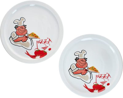 Set van 2 ALBERTO pizzaborden 30,5cm met comic pizzamaker - 162701