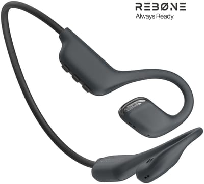 REBØNE® BEAM Bone Conduction Headphone - Sport Oortjes Draadloos - 20 Uur Batterijduur - Open Ear Koptelefoon - Hardloop Hoofdtelefoon - Draadloze - Bluetooth - Sportoordopjes - IPX5 Waterdicht / Zwart