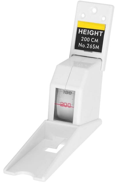 Dailygoods- Stadiometer 2 meter - Wandgemonteerde Hoogtemeter - Intrekbaar Meetlint - Geschikt voor Kinderen/Volwassenen - Duurzaam Materiaal - Nauwkeurig en Betrouwbaar