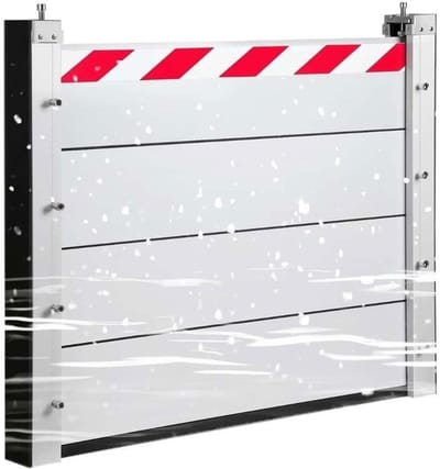 Waterkering Deur - Overstromingsmuur Schild - Water Overlast Voorkomen - Aluminium Legering - 115 x 20 cm - Grijs