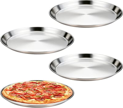 Ronde Pizza Plate van 26 cm - Grote RVS Pizza Bakplaat voor Oven, Perfect voor Thuis Pizza Bakken en Grillen