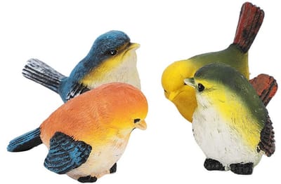 Dailygoods- Tuindecoratie Hars Vogels - Tuinbeelden voor Buiten - Vogel Beeldjes - Weerbestendig - Milieuvriendelijk - Afmetingen 6,5x4,5x5 cm - Tuinbeeldje