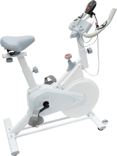 Hometrainer Fiets - Indoor Cycling - Cardio Training - Traploze Weerstand - 80 kg Belasting - Wit