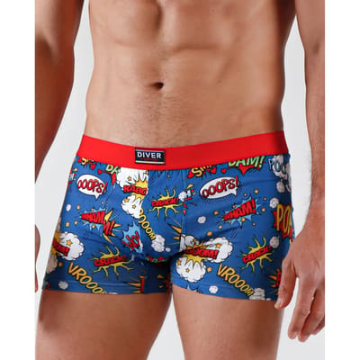 Geprinte stretch katoenen boxer Admas Comic (x2)