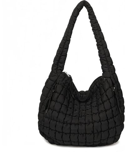 Dailygoods - Aucuu Gewatteerde draagtas, schoudertas, puffertas, gezwollen draagtas, draagtas, katoenen gezwollen schoudertas, crossbody-portemonnee voor reizen, school, werk