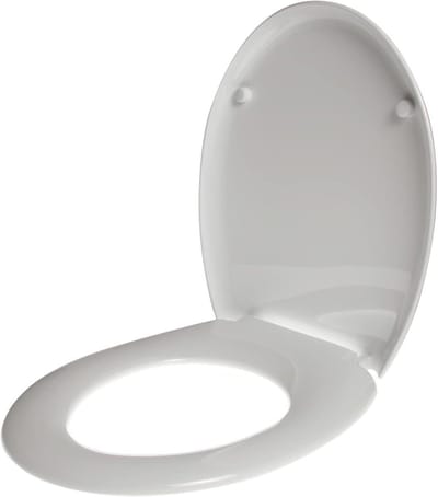 Toiletbril - WC-bril - Badkamer renovatie - Roestvrijstalen scharnieren - 44x37 cm - Wit