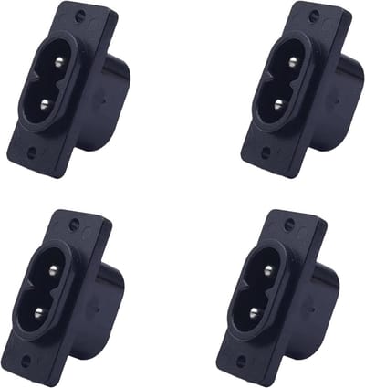 2-pin IEC320 C8 stekker, 250 V AC 2.5 A, rechte voedingsstekker voor elektrische apparaten, schroefmontage adapter, geschikt voor diverse toepassingen