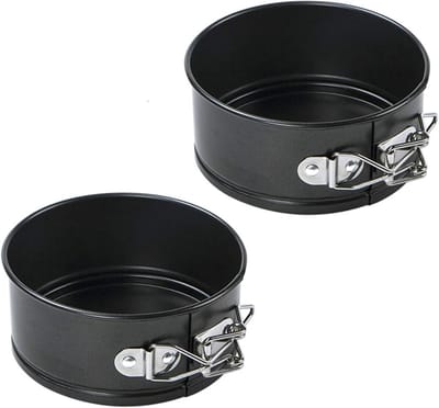 Mini springvormpannen 11 cm - ronde bakvormen met anti-aanbaklaag - set van 2 voor kleine taarten en gebak