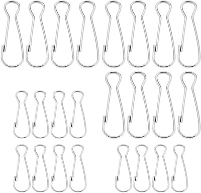 24 Stuks Flagpole Clips voor Vlaggen, Sleutelhangers en Waslijnen - Diverse Maten en Toepassingen