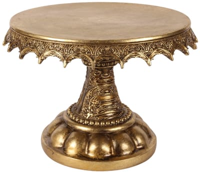Baroque - Decoratief beeld of figuur - Taartenplateau 30 cm - Goud - Resin - 21x30x30 - Polyresin