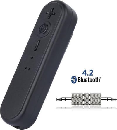 DrPhone BQ3 - Wireless Auto Bluetooth 4.1 Audio Ontvanger - 3.5mm jack Aux - Adapter - Handsfree Kit / Muziek Ontvanger - Maak oordoppen wireless - voor Speaker /Hoofdtelefoon & Auto Stereo - Zwart