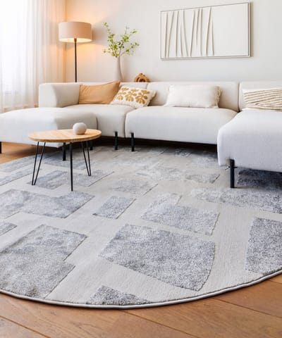 Rond vloerkleed Scandinavisch - Contour Stone grijs 100