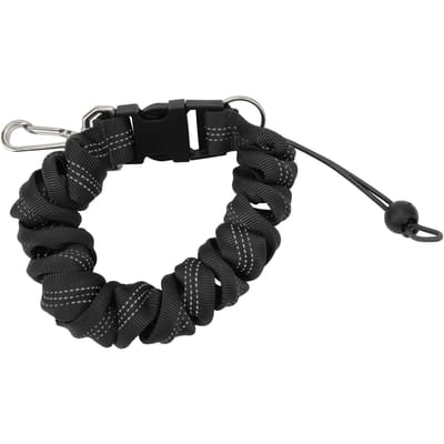 Duikcamera Lanyard RVS Veer Opgerolde Lanyard Duiken Spiraal Lanyard voor Onderwaterduiken Zwart zwart