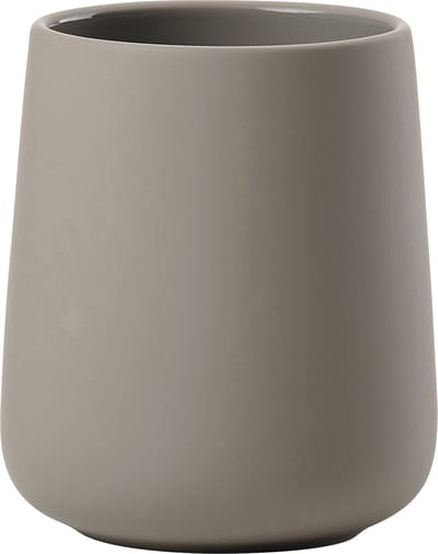Zone Denmark Nova One Tandenborstelbeker - Beker voor Tandenborstels - Tandenborstelhouder - Toilet & Badkamer Accessoires - 10 x 8 cm - Taupe