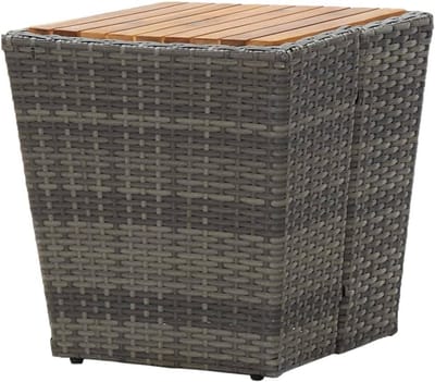 Terrastafel - Buitentafel - Drinken buiten - Massief hout blad - 41.5x41.5x43cm - Grijs
