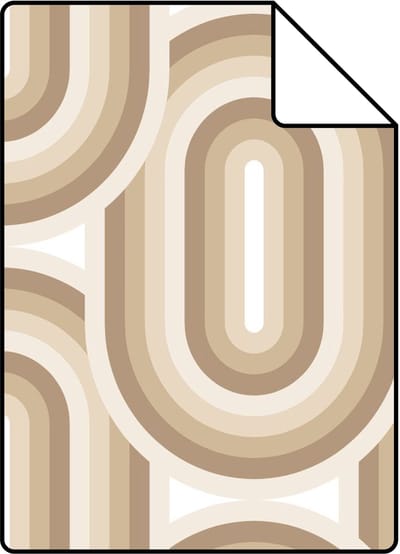 Proefstaal ESTAhome behang retro ornamenten beige en bruin - 26.5 x 21 cm - 130981-S