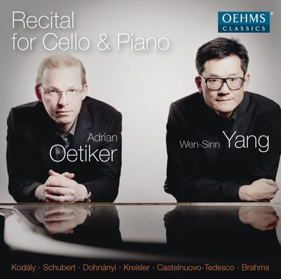 Wen-Sinn Yang & Adrian Oetiker - Recital For Cello & Piano (CD)