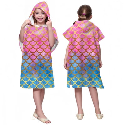 Dailygoods - Kinder Bad/Zwembad Poncho van Microfiber - Met Capuchon en Handdoekenfunctie