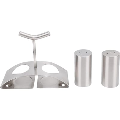 2 PCS Pots à Épices de Cuisine 304 Acier Inoxydable Récipient à Épices Bouteille à Condiments avec Support pour L(for 6.5-9kg) white