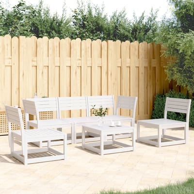 vidaXL - 5-delige - Loungeset - massief - grenenhout - wit