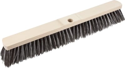 Buemag Bezemkop - Arenga/Elaston mix - zwart/wit - hard - hout - 60 cm - straatbezem/buitenbezem - bezem