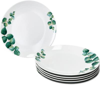 MamboCat MamboCat Set van 6 eucalyptus dinerborden 26,8cm porselein