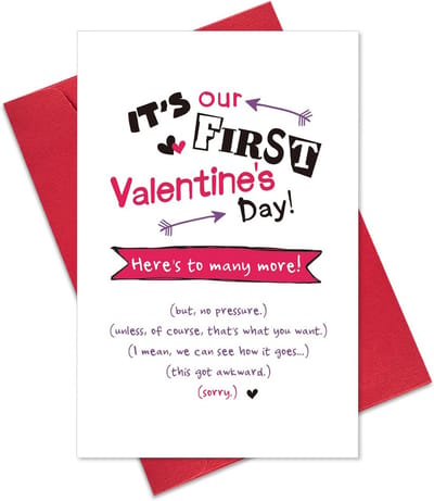 Grappige Eerste Valentijnsdag Kaart voor Vriend of Vriendin