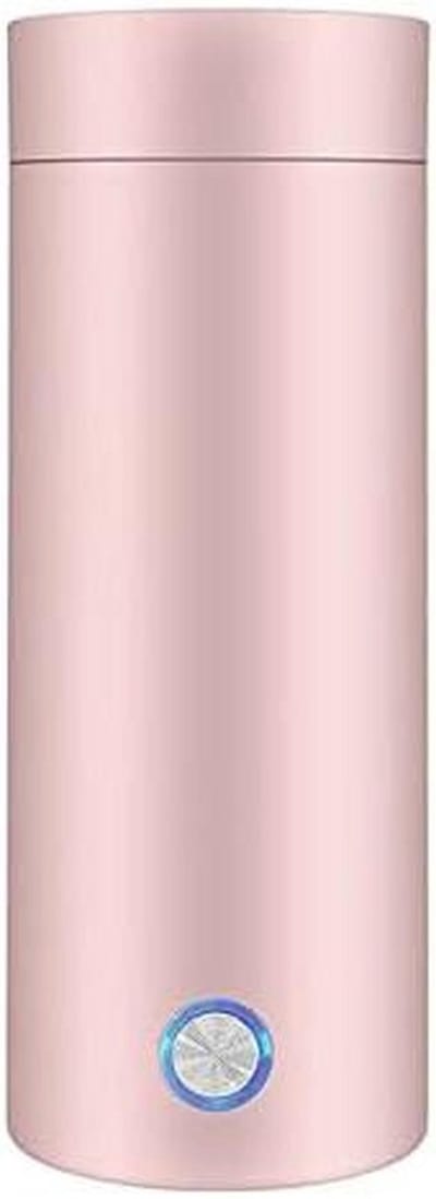 Elektrisch Verwarmende Beker - Reis Waterkoker - Onderweg Warm Drinken - Handzaam Formaat - 400 ml - Roze