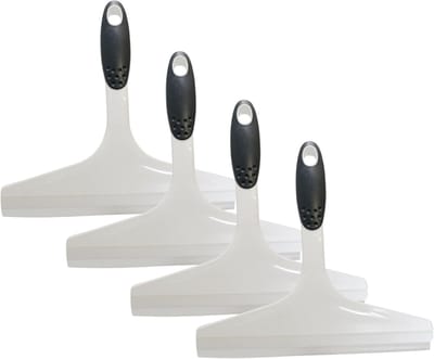 Novaliv 4X douchewisser 23,5 cm wit ergonomische handgreep waterwisser douchewisser raamwisser glaswisser badkameraccessoires douchewandwisser badkamerwisser douchewisser glaswisser