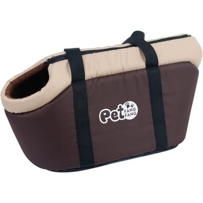 Zachte Pet Bag met Verstelbare Stof Binnenkant en Handvatten Draagtas Ideaal voor Huisdier Kat Transporttas Reizen Ademende Huisdieren Handtas L koffie