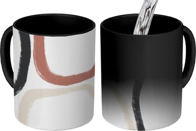Magische Mok - Foto op Warmte Mokken - Koffiemok - Minimalisme - Geometrische vormen - Pastel - Patronen - Magic Mok - Beker - 350 ML - Theemok