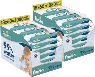 Pampers - 99% Water Babydoekjes - 2 Dozen = 36 pakken billendoekjes
