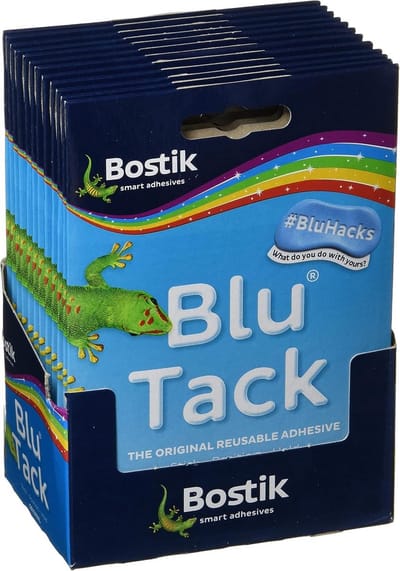 Lijmmassa Herbruikbaar - Plakstrips Kantoor - Decoratie Ophangen - Niet Giftig - 12 Stuks - Blauw
