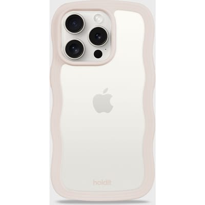 Phone Case Wavy Light Beige/Transparent iPhone 14 Pro