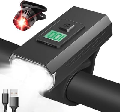 Oplaadbare Fietsverlichting Set met LED-display en IPX4 Waterdicht - Voor Voor- en Achterlicht Fietsaccessoires
