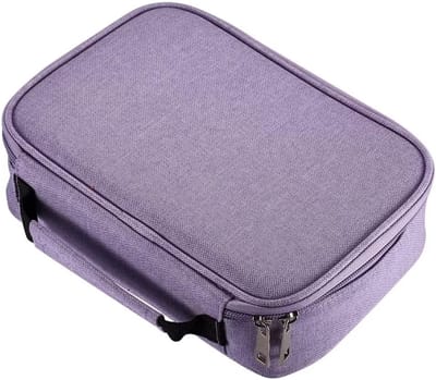Etui Potloden Case, 72 Slots Grote Capaciteit Potloden Cases Potloden Pouch Kleuren Potlodenhouder Organizer Stationaire Bag met Binnenvak met Rits voor Kleine Accessoires(Paars)