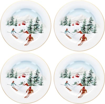Set van 4 CHALET-cakeborden + GIFT-verpakking - R0924#CHAL