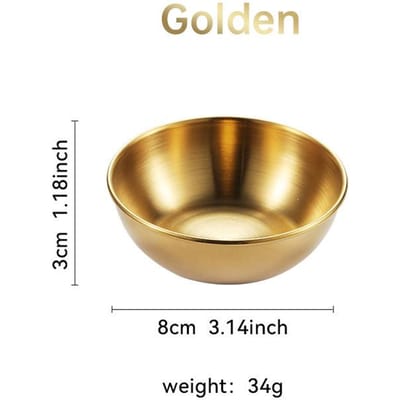 2 stuks Roestvrij Staal Gouden Sausschaaltjes Voorgerecht Specialiteit Kruiden Serveerschalen Dienblad Specerijenbordjes Keukentafelgerei 1pc beige