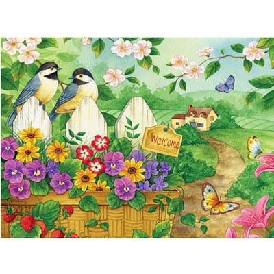 Volledige ronde diamant schilderij bloem en vogel diamant borduurwerk kruissteek 20X30CM beige