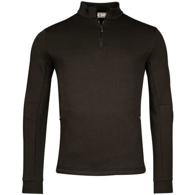 Thomas Maine Trui Sweat Half Zip Doubleface Interlock Zwart / male