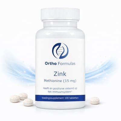 Zink Methionine – 15 mg – Testosterone Booster & Libido Man – Immuunsysteem, Huid & Haar – 100 Tabletten