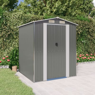 vidaXL - Tuinschuur - 192x191x223 - cm - gegalvaniseerd - staal - lichtgrijs