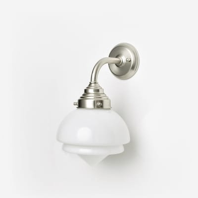 Wandlamp Small Pointy Curve Matnikkel - Art Deco Trade